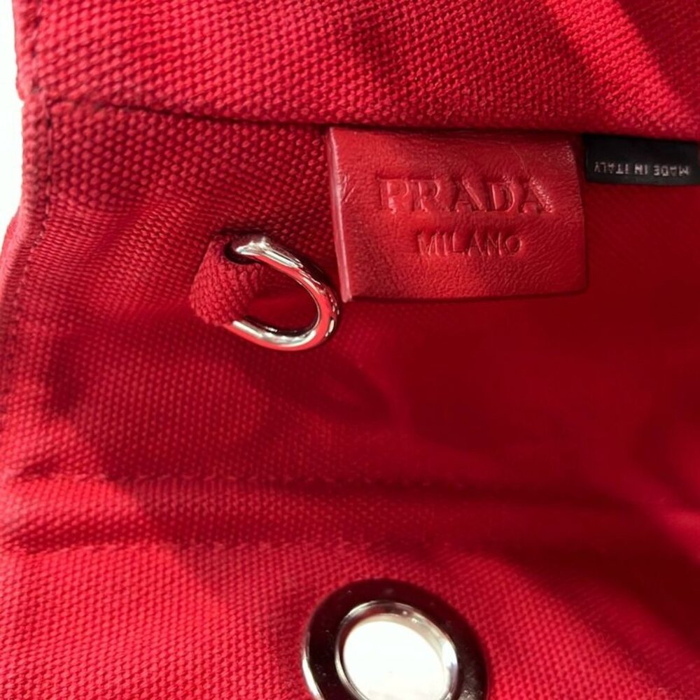 Prada Tote Canapa Grommet Gold Silver Bold X - Picture 9 of 10